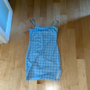 WORN ONCE shein blue and white dress, extremely comfortable, cute for dinners